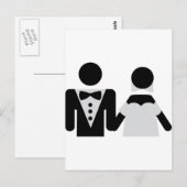 花婿と花嫁の結婚アイコン ポストカード (正面/裏面)