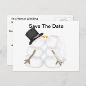 花婿と花嫁の雪だるま 案内ポストカード (正面/裏面)