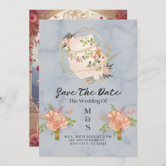 花婿と花嫁 招待状 (正面/裏面)