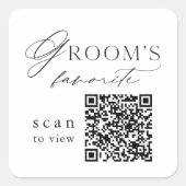 花婿のお気に入りQRコード ウェディングドリンク スクエアシール (正面)