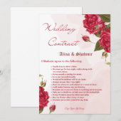 花婿のための結婚契約書 招待状 (正面/裏面)