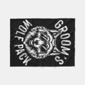 花婿のウルフパック仲間たちとの独身最後の夜 花婿T フリースブランケット (正面(横))