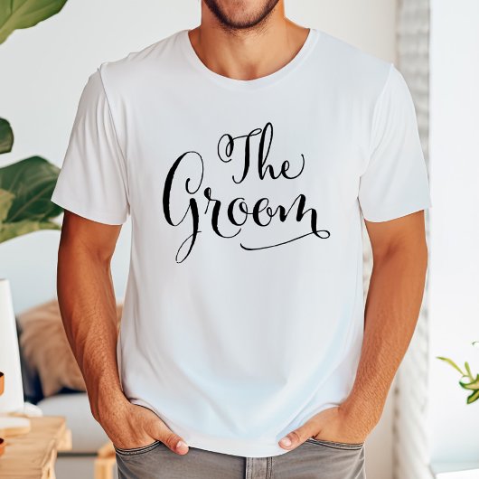 花婿のカリグラフィー結婚式名前 Tシャツ