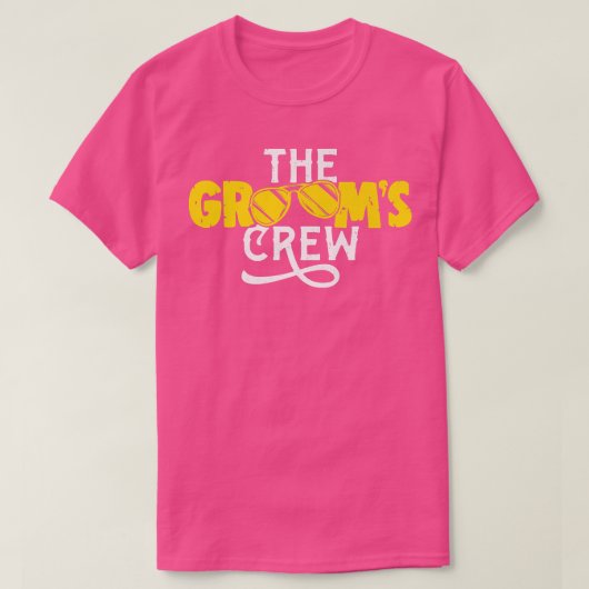 花婿のクルー ウェディング おもしろ独身最後の宴 Tシャツ (デザイン正面)