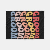 花婿のグルーヴィーな独身最後の夜  フリースブランケット (正面(横))