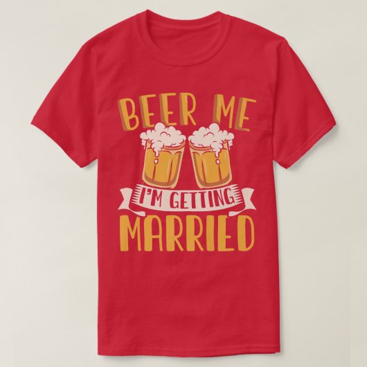 花婿のビール飲み 結婚式 男性 おもしろ バチェラー Tシャツ (デザイン正面)