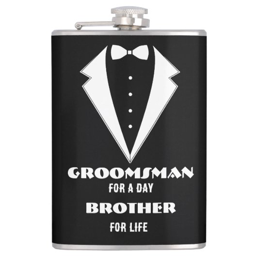 花婿の介添え人へのプレゼント ガラス, 一日だけの介添え人 フラスク (正面)