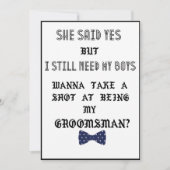 花婿の介添人またはベストマンへのプロポーズ ウェディング招待状 招待状 (正面)