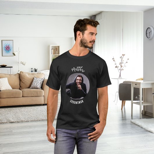 花婿の介添人　白黒写真　バチェラーパーティー Tシャツ