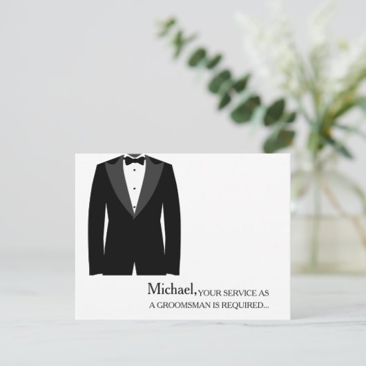 花婿の付添人がパーソナライズ要求したようにあなたのサービス 招待状 (スタンド正面)
