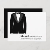 花婿の付添人がパーソナライズ要求したようにあなたのサービス 招待状 (正面/裏面)