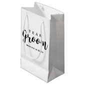 花婿の付添人のためのチーム新郎のモダンな結婚式の引き出物 スモールペーパーバッグ (正面アングル)