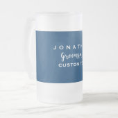 花婿の付添人のカスタムな結婚式の引き出物のモダンのモノグラム フロストグラスビールジョッキ (正面左)