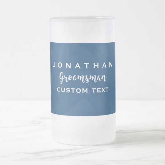 花婿の付添人のカスタムな結婚式の引き出物のモダンのモノグラム フロストグラスビールジョッキ (中央)