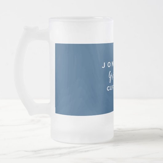 花婿の付添人のカスタムな結婚式の引き出物のモダンのモノグラム フロストグラスビールジョッキ (左)