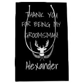 花婿の付添人のパーソナライズな結婚式は感謝していしています ミディアムペーパーバッグ (正面)