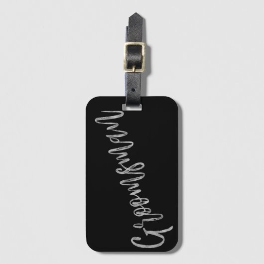 花婿の付添人の銀ぱくの荷物のバッグのラベル ラゲッジタグ (正面縦)