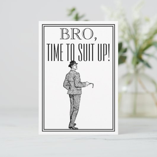 花婿の付添人または花婿介添人の提案のヴィンテージの招待状 招待状 (スタンド正面)