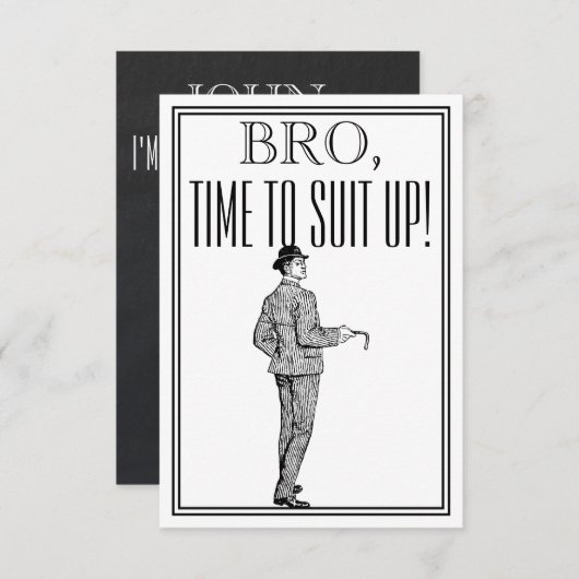 花婿の付添人または花婿介添人の提案のヴィンテージの招待状 招待状 (正面/裏面)