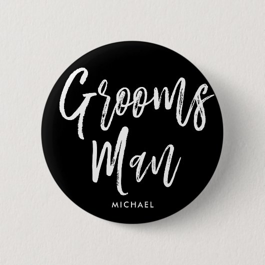 花婿の付添人|の原稿のスタイルのカスタムな結婚式 缶バッジ (正面)