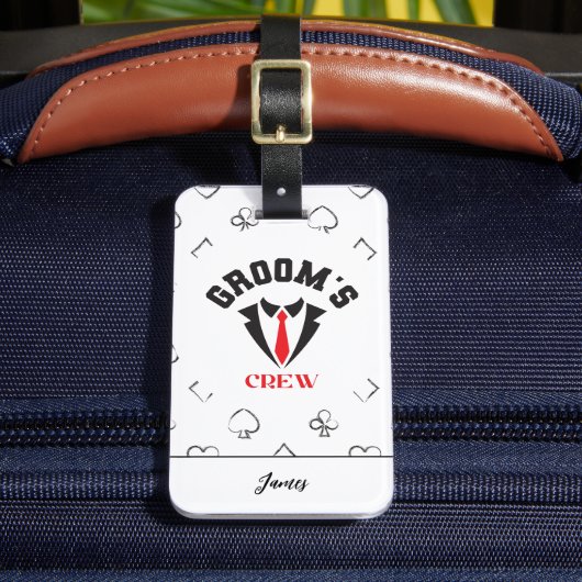 花婿の仲間 - 現代のブライズメンの独身最後の旅  ラゲッジタグ (正面インサイチュ2)