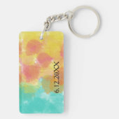 花婿の友人向けアーティスティックな水彩デザイン キーホルダー (裏面)