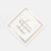 花婿の名前/姓の永遠の愛結婚の名前 スタンダードランチョンナプキン (角)