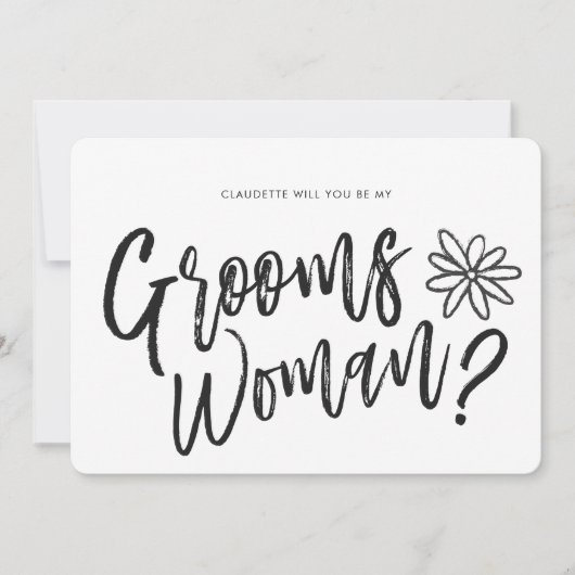 花婿の女性 ウェディングパーティーのお願い | 招待状 (正面)