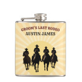 花婿の最後のラスト ライド サンセット 花婿の独身パーティー フラスク (正面)