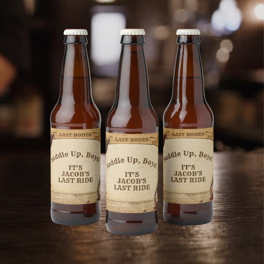 花婿の最後の荒野騎馬行　さぁ、男たちよ、独身最後の祭りだ！ ビールラベル