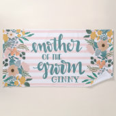 花婿の母のためのパーソナライズされたバチェロレッテ ビーチタオル (正面)