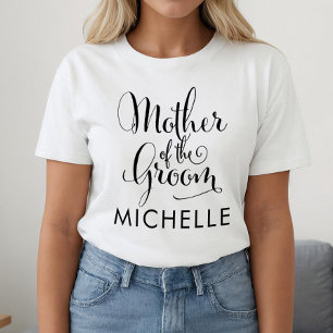 花婿の母の名前のカリグラフィー Tシャツ