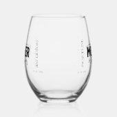 花婿の母の流れる脚本パーソナライズされた ステムなしワイングラス (左)