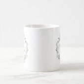 花婿の母用のセージグリーニーボタニカルリース コーヒーマグカップ (中央)