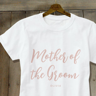 花婿の母 ウェディング カスタム ダスティ ピンク Tシャツ