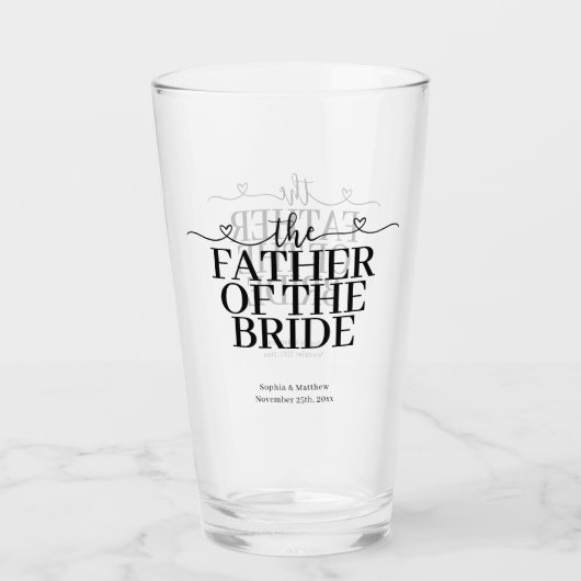 花婿の父 ファンシー ハート Wedding タンブラーグラス (正面)