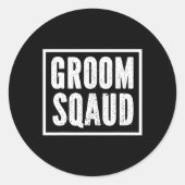 花婿の独身仲間たち パーティー チーム 花婿1 ラウンドシール (正面)