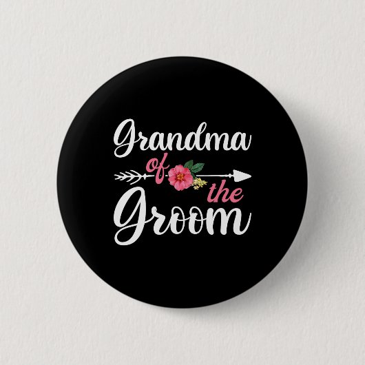 花婿の祖母 シャツ 女性 缶バッジ (正面)
