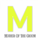 花婿の蛍光の黄色い母結婚 シール (正面)