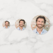 花婿の顔6枚セット 結婚前パーティー フォト コンフェッティ (裏面)