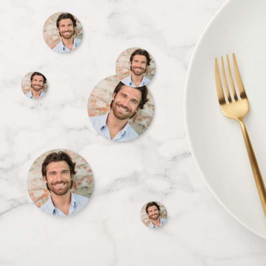 花婿の顔6枚セット 結婚前パーティー フォト コンフェッティ (グループ)