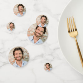 花婿の顔6枚 フォト バチェロレッテパーティー コンフェッティ