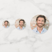 花婿の顔6枚 フォト バチェロレッテパーティー コンフェッティ (正面)