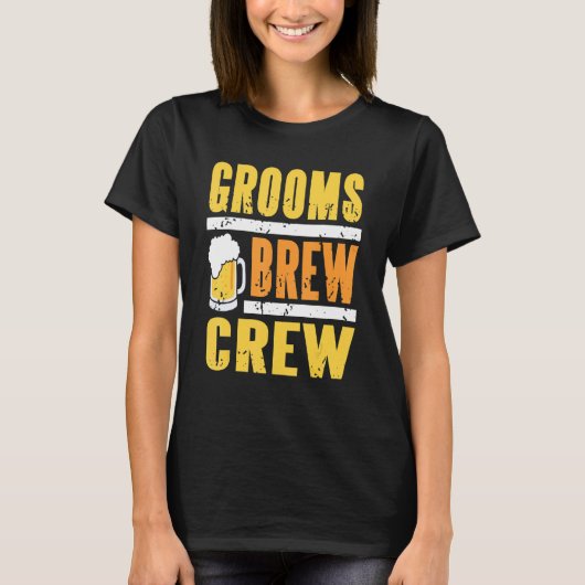 花婿の飲み仲間 カッコいいレトロな独身最後の祭りTシャツ Tシャツ (正面)