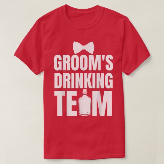 花婿の飲み会チーム 結婚前パーティー チーム ウェディング Tシャツ (デザイン正面)