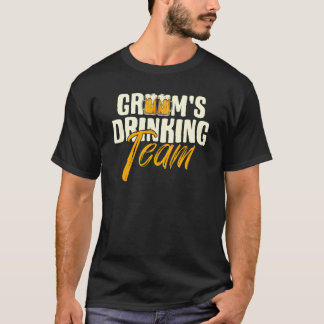 花婿の飲み友達チーム スタッグバチェラー・パーティー ウェディング Tシャツ