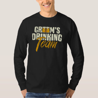 花婿の飲み友達チーム スタッグ バチェラー パーティー ウェディング Tシャツ