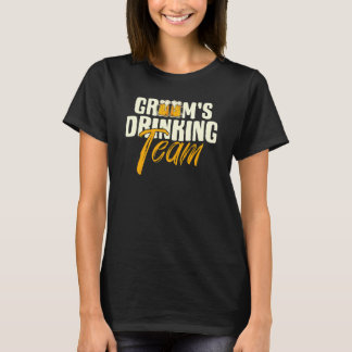 花婿の飲み友達チーム スタッグ バチェラー パーティー ウェディング Tシャツ