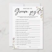 花婿は何て言った？ ブライダルシャワーゲーム 招待状 (正面)