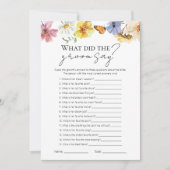 花婿は何と言った |ブライダルシャワーゲーム 招待状 (正面)